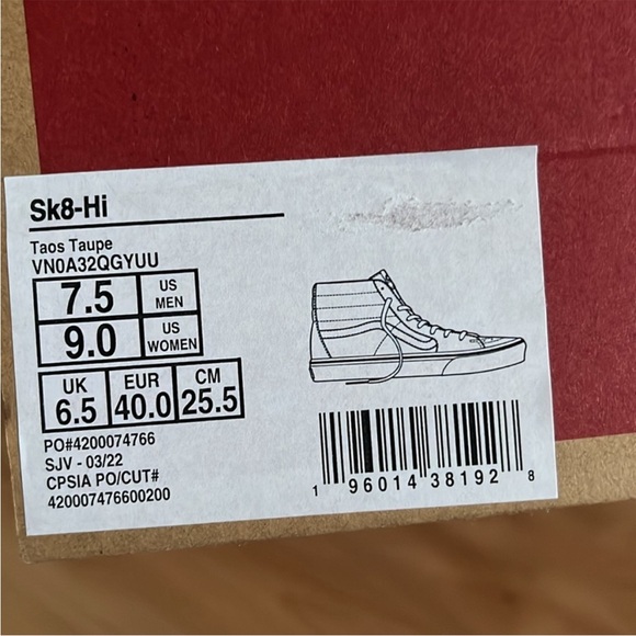 Vans Sk&-Hi Size Brown Women 9.0 US
Mens 7.5 US - Picture 11 of 11